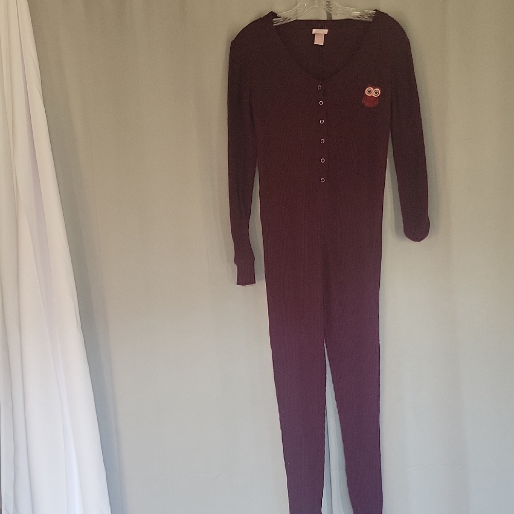 Cozy Burgundy Owl Pajama Onesie